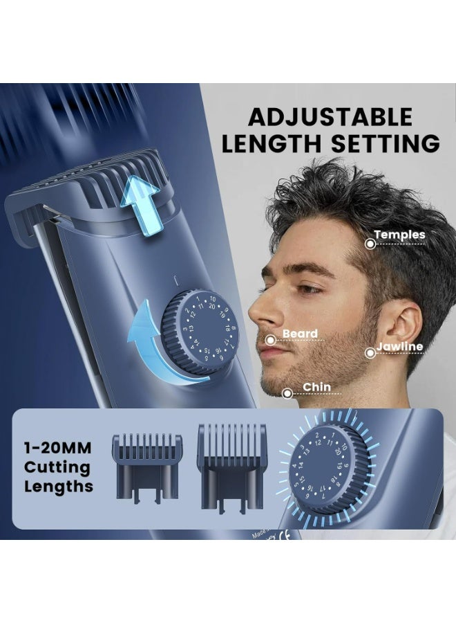 ENSSU Men's Beard Trimmer with Vacuum System Type-C Rechargeable, Electric Shaver for Men with Precision Wheel and Safety Lock, Beard Trimmer and Trimmer Men with 2 Combs, Black - Image 1